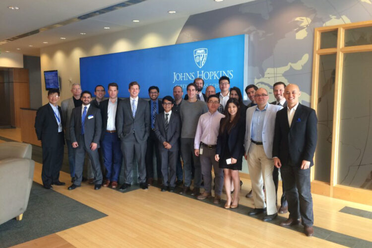 participants and judges of johns hopkins venture capital investment competition 2015