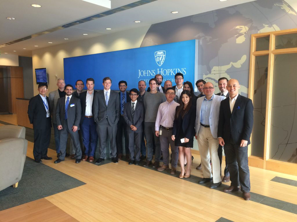 participants and judges of johns hopkins venture capital investment competition 2015